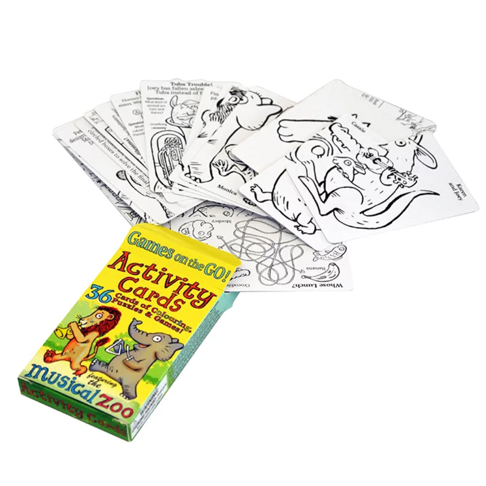 Musical Zoo Animal Activity Card Pack for Kids