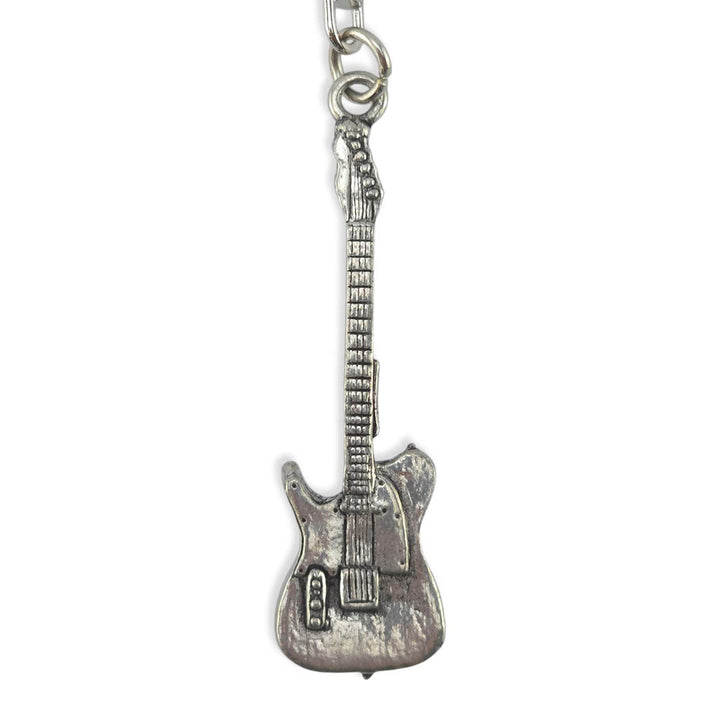 Electric Guitar | Chunky English Pewter 3D Keyring | Little Gift | Cracker Filler