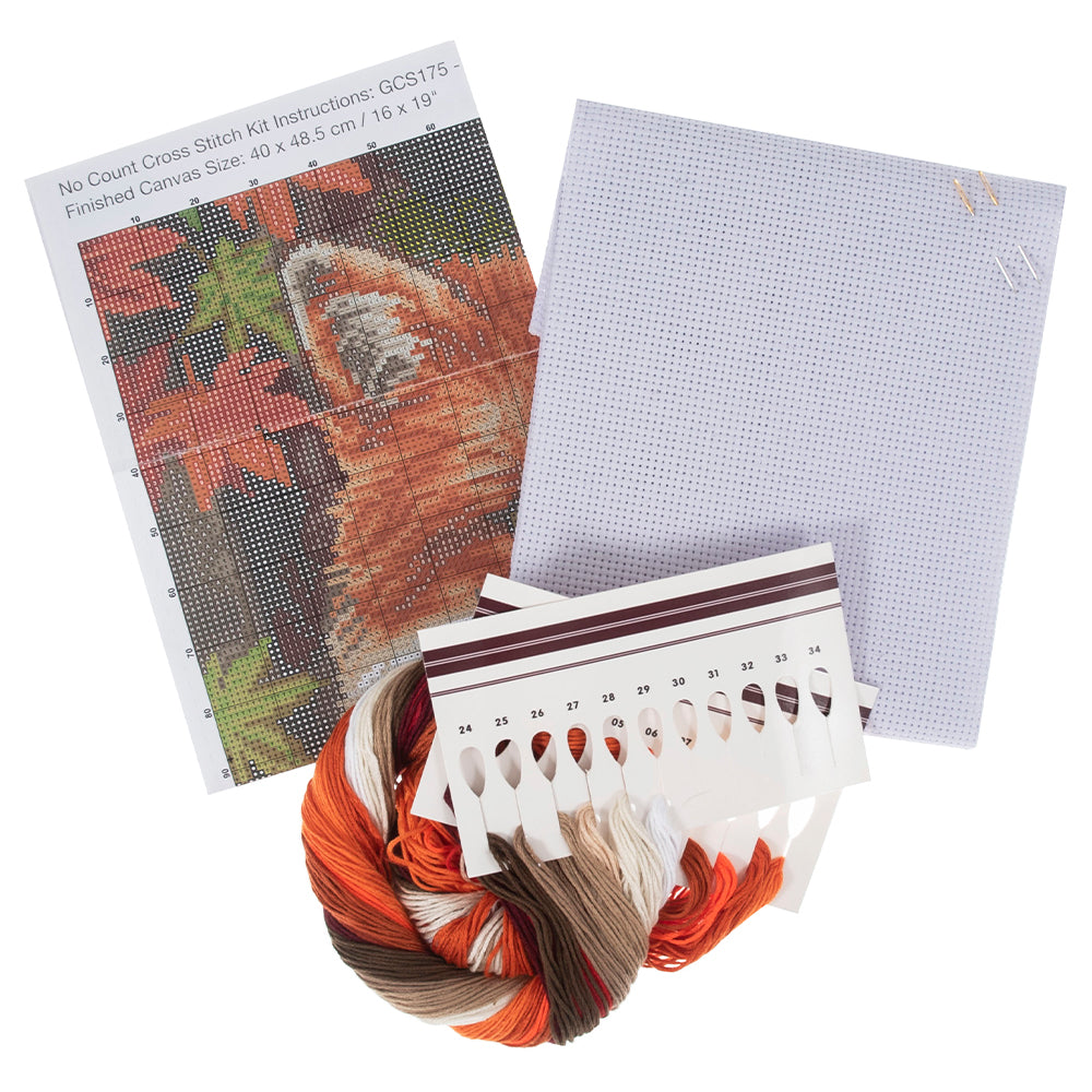 Cute Fox | Complete Cross Stitch Kit | 32x41cm