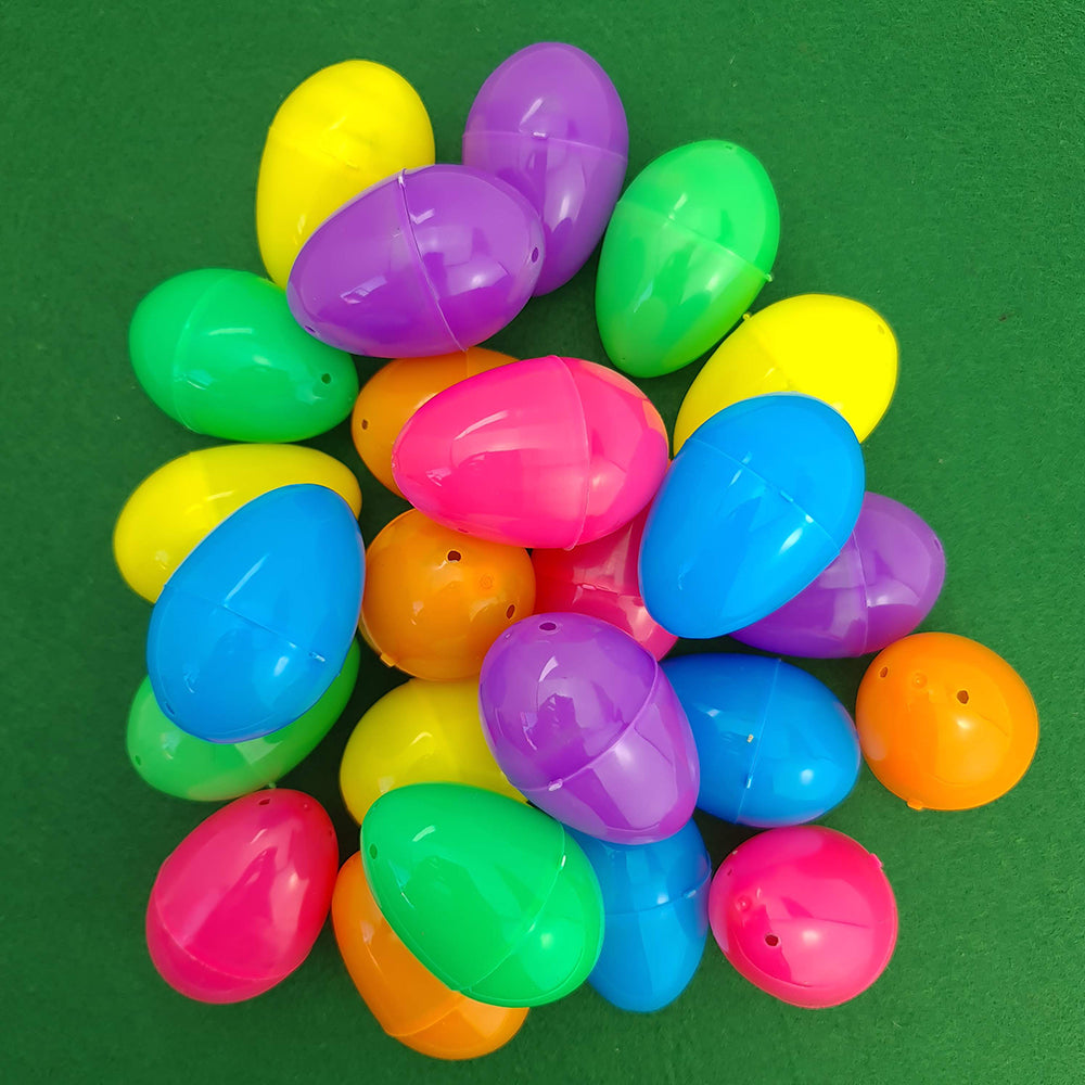 144 6cm Bright Two Part Fillable Plastic Easter Eggs for Egg Hunts