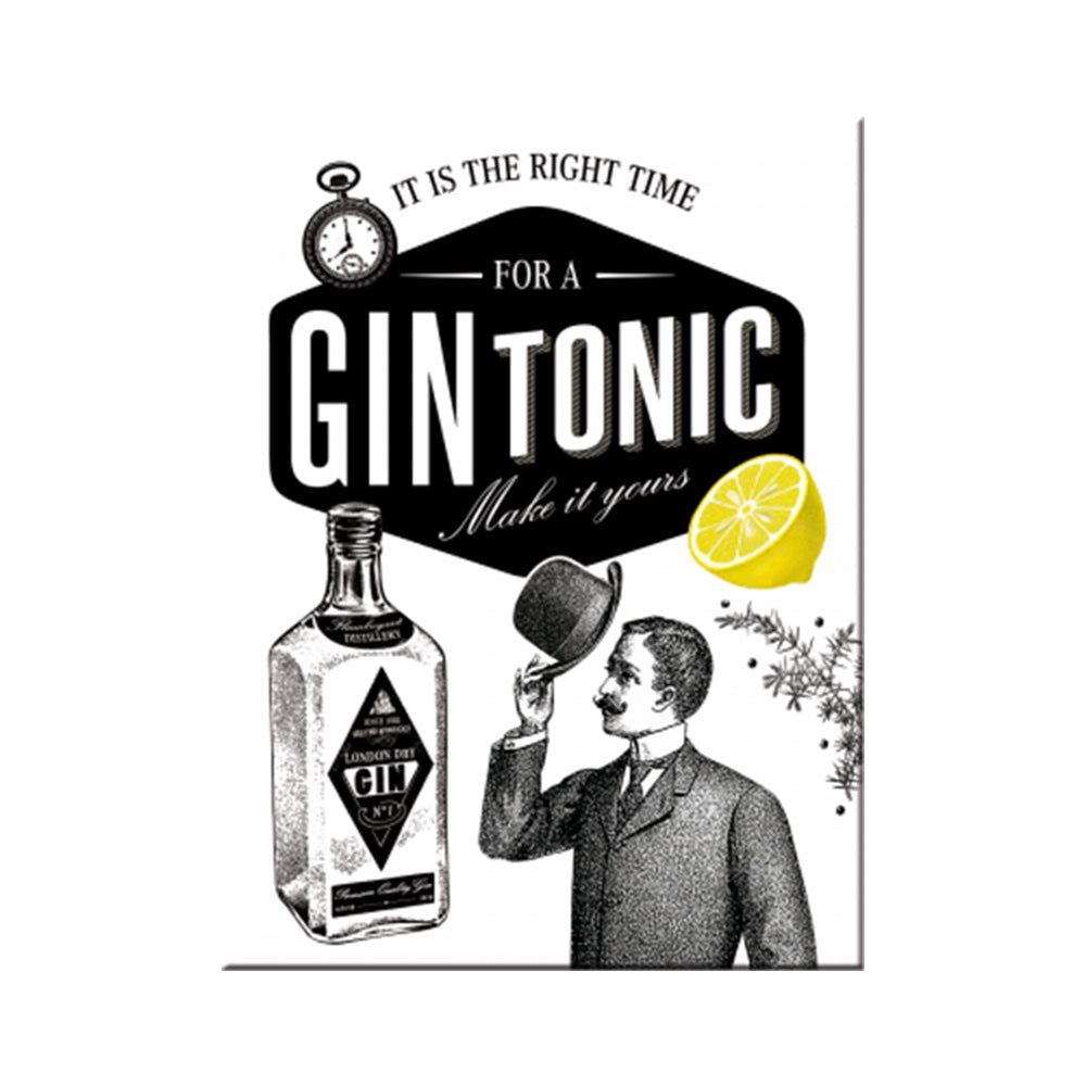 Gin & Tonic Nostalgic Tin Magnet | Cracker Filler | Mini Gift
