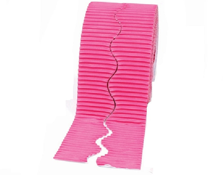 15.2m Corrugated Scalloped Card Bordette Classroom Border Roll - Choice of Colour