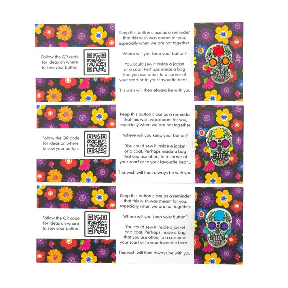 A Girl Who Loves Skulls | Gothic | Button Wishes Sew On Token | Cracker Filler