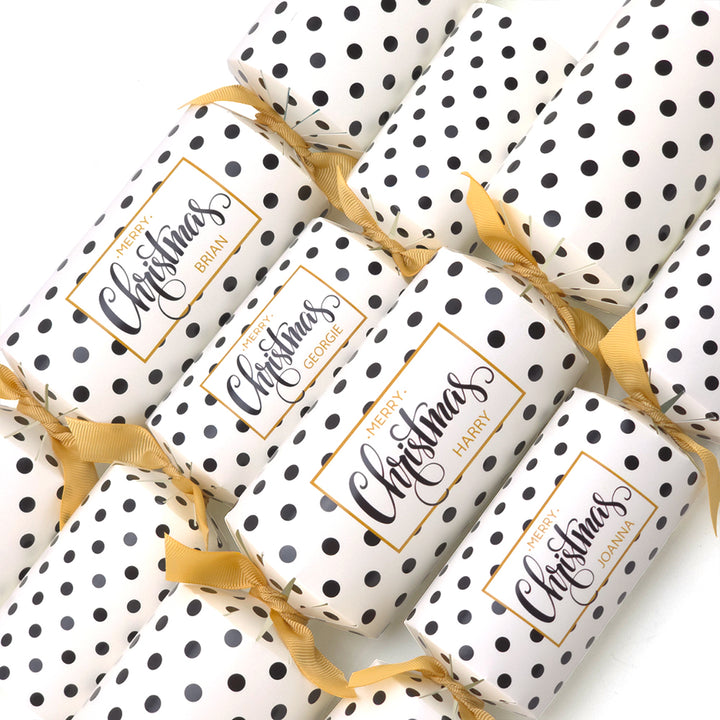 Personalised Cracker Making Craft Kit | Christmas Spots | Makes 4 or 6 Crackers