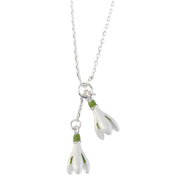 White Snowdrop Necklace | Pendant on Chain | Little Gift | Cracker Filler