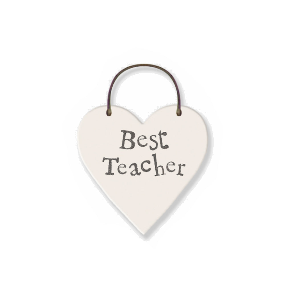 Best Teacher - Mini Wooden Hanging Heart - Cracker Filler Gift