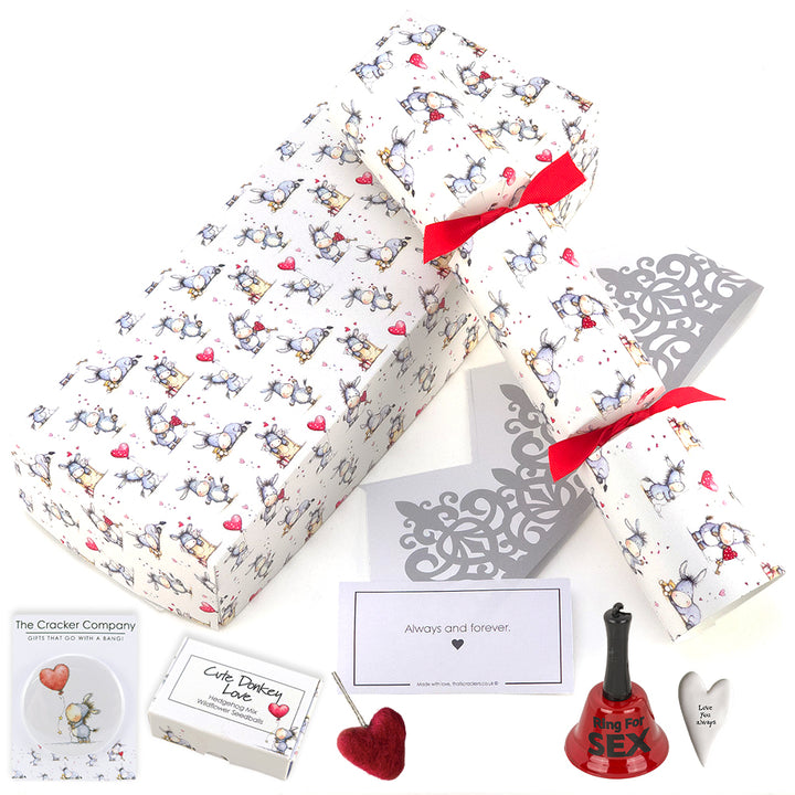 Cute Donkey Love | Single Filled Valentine's Day Cracker | Choice of Gifts