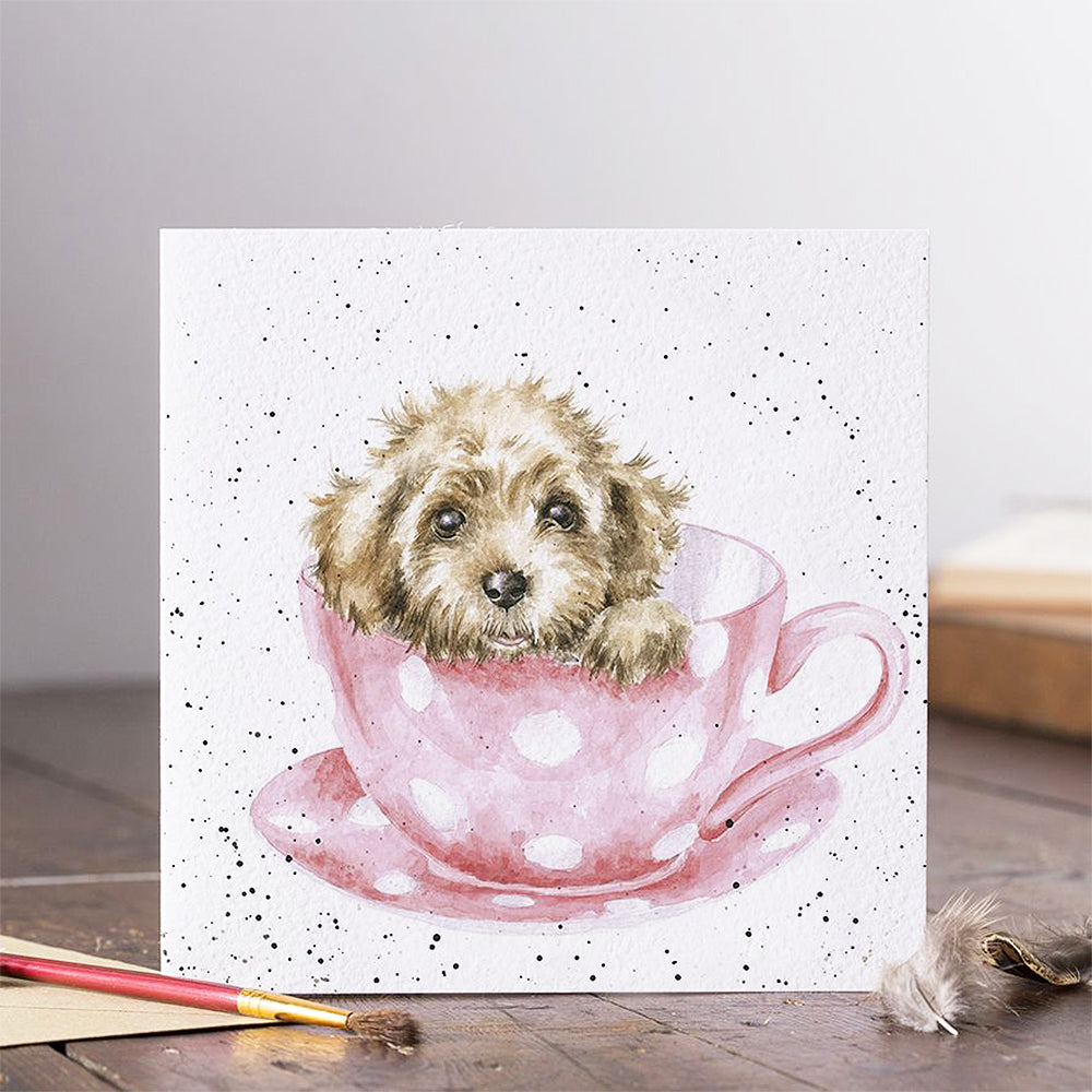 Teacup Puppy Dog | Blank Card | 15x15cm | Wrendale Designs