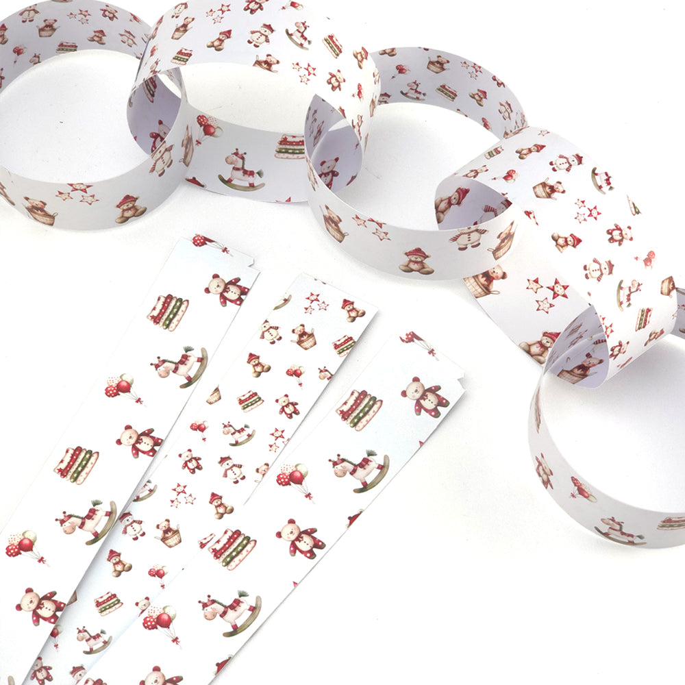 30 Reusable Paper Chains | Baby's First Christmas | No Glue Needed | 2.5m