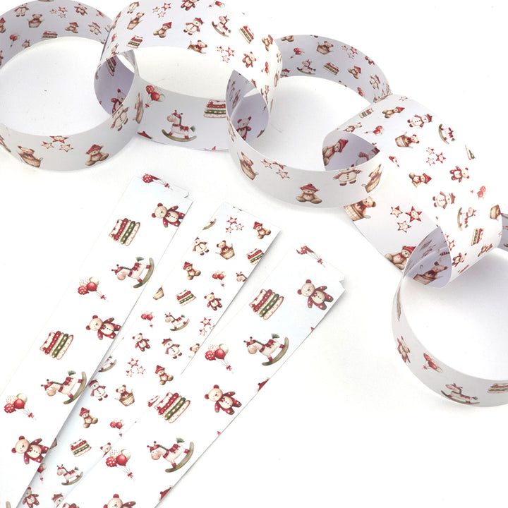 30 Reusable Paper Chains | Baby's First Christmas | No Glue Needed | 2.5m