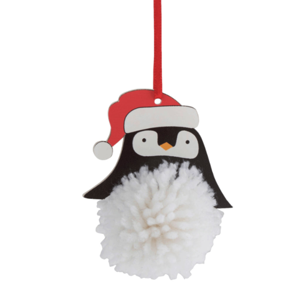 Penguin Pom Pom Hanging Christmas Ornament Craft Kit