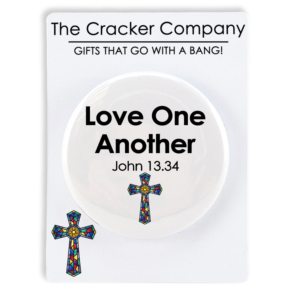 Love One Another | John 13:34 | 38mm Pin Badge | Cracker Filler