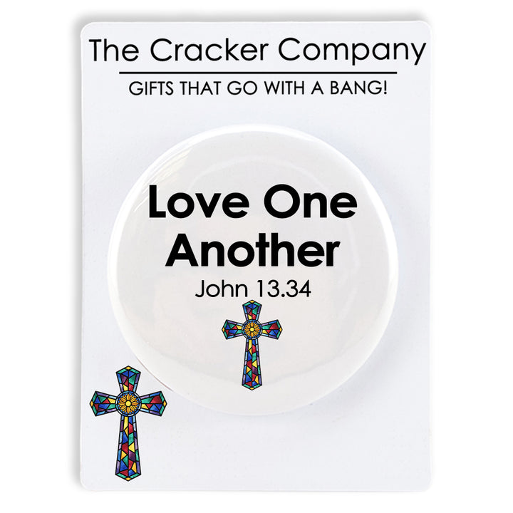 Love One Another | John 13:34 | 38mm Pin Badge | Cracker Filler