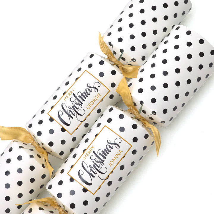 Personalised Cracker Making Craft Kit | Christmas Spots | Makes 4 or 6 Crackers