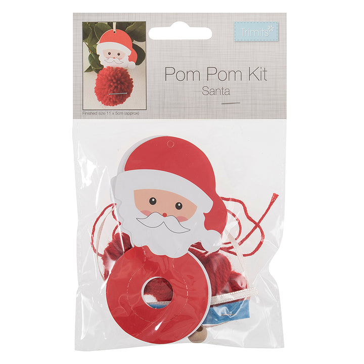 Santa Pom Pom Hanging Christmas Ornament Craft Kit