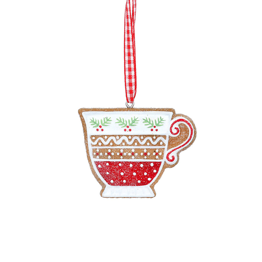 Iced Gingerbread Teacup Ornament | Christmas Tree Decoration