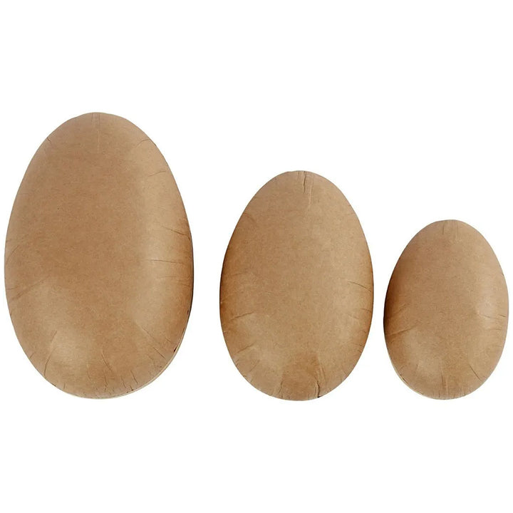 Three Opening Fillable Paper Mache Eggs to Decorate | Two Part | 12,15 & 18cm