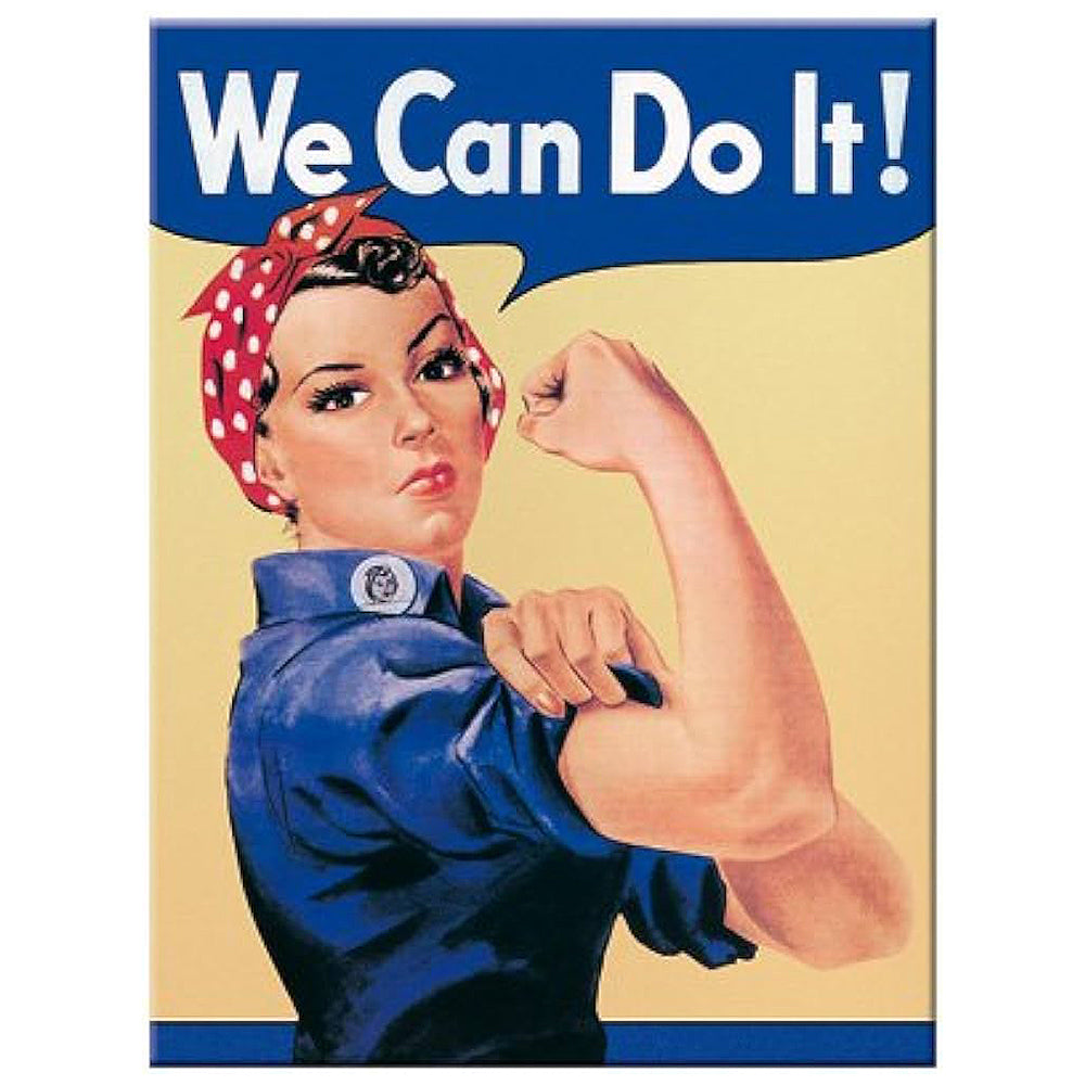 We Can Do It | Rosie Riveter | Retro Magnet | 8x6cm | Mini Gift | Cracker Filler