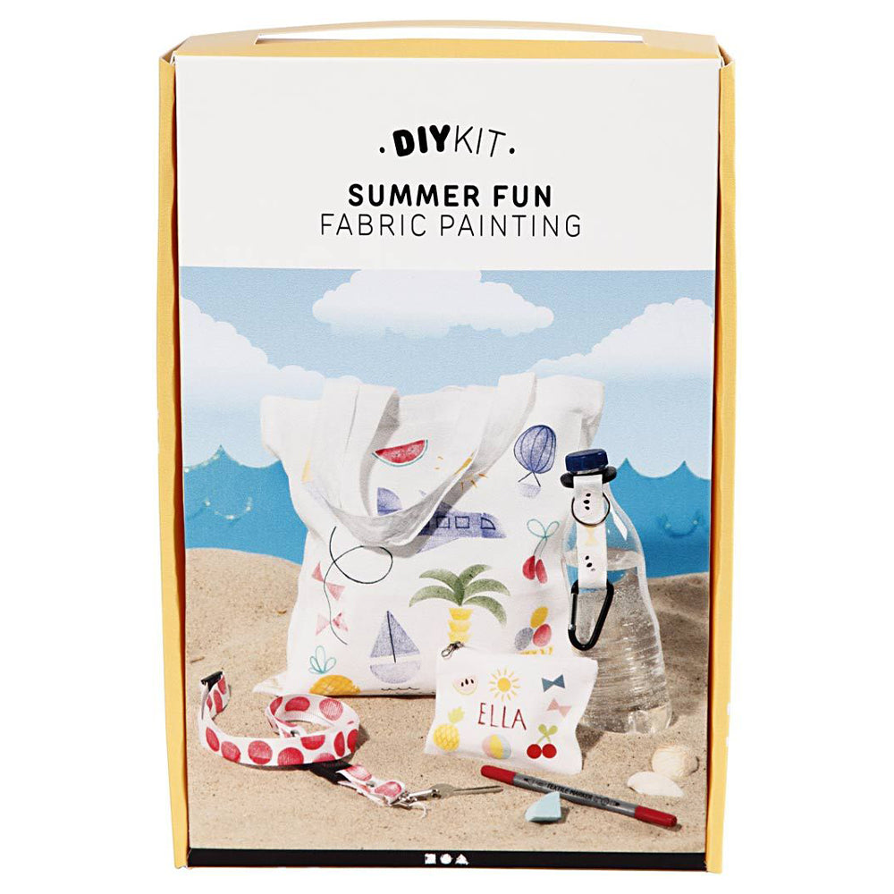 Summer Fun | Complete Fabric Painting Kit | Makes Four Textile Items