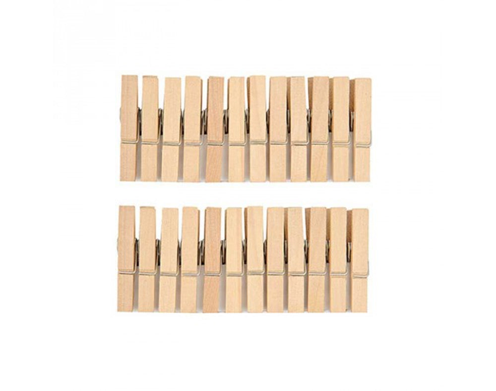 24 Natural 4.5cm Wooden Clothes Pegs | Wooden Shapes for Crafts