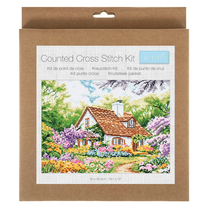 Pretty Country Cottage | Complete Cross Stitch Kit | 42x30cm