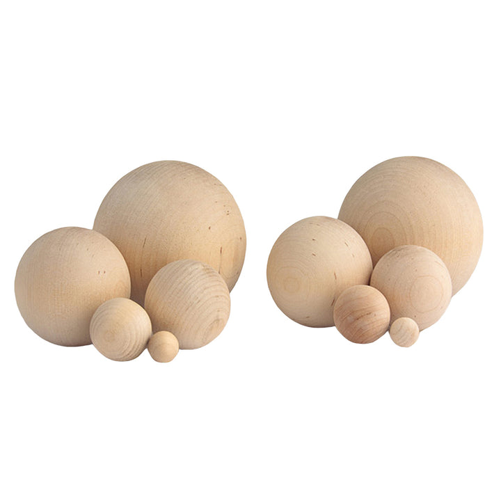 Wooden Untreated Balls Without Holes for Adults Crafts - Choice of Size