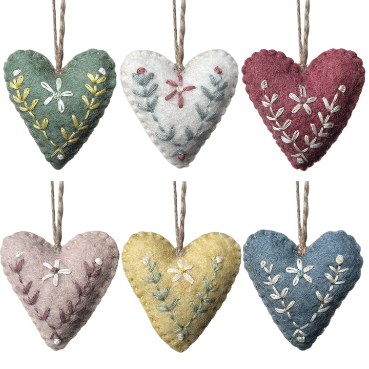 Folk Art Floral Heart Ornament | Hanging Decoration | Cracker Filler