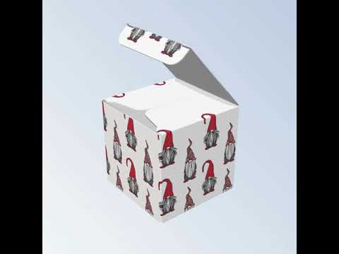 Christmas Fox | Mini Gift Box | 5cm Cube | 6 Boxes