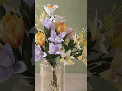 Crepe Paper Flower Arrangement Craft Kit | Cherry Blossom Paper Flower Making