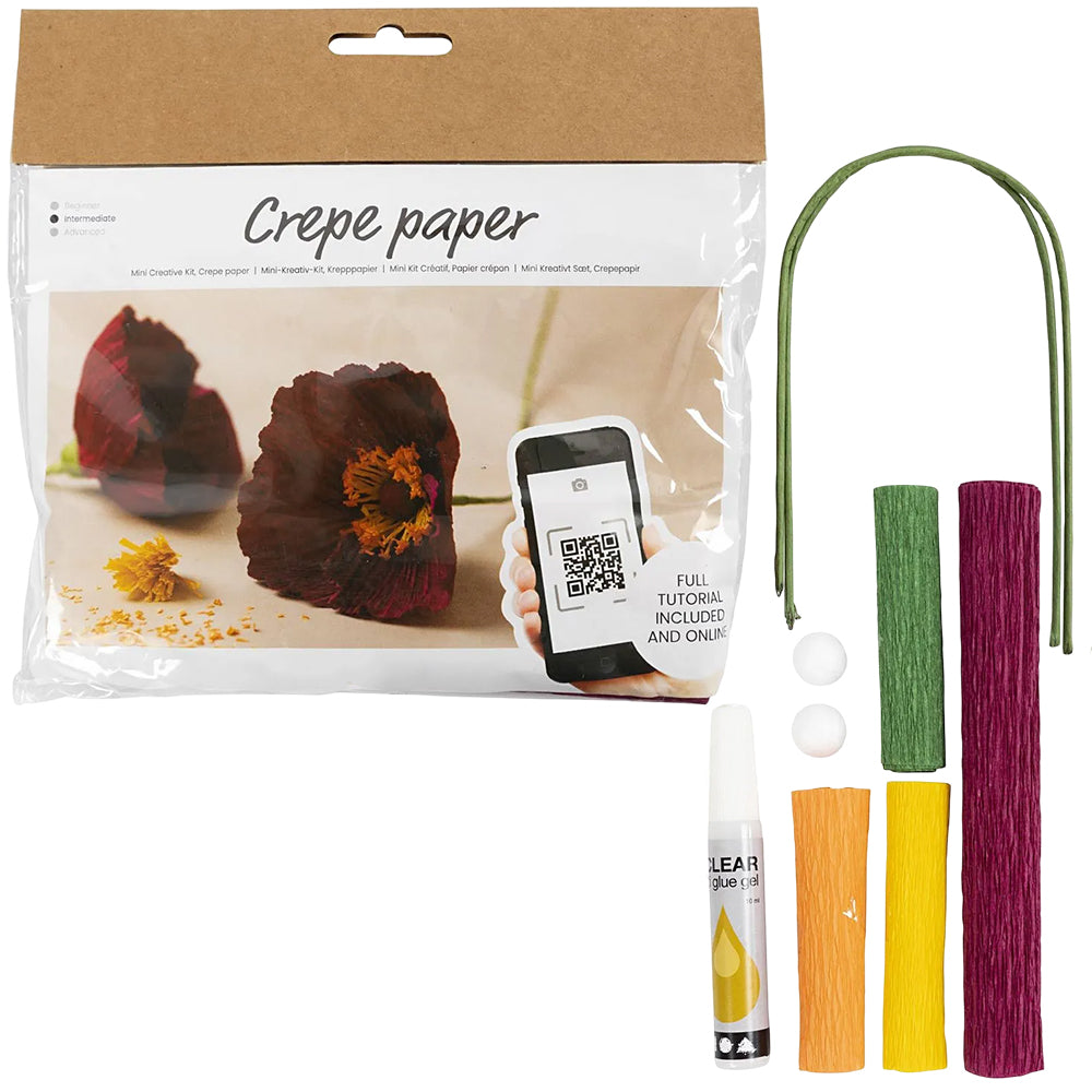 Rich Red Poppies | Crepe Paper Flower Making | Mini Craft Kit