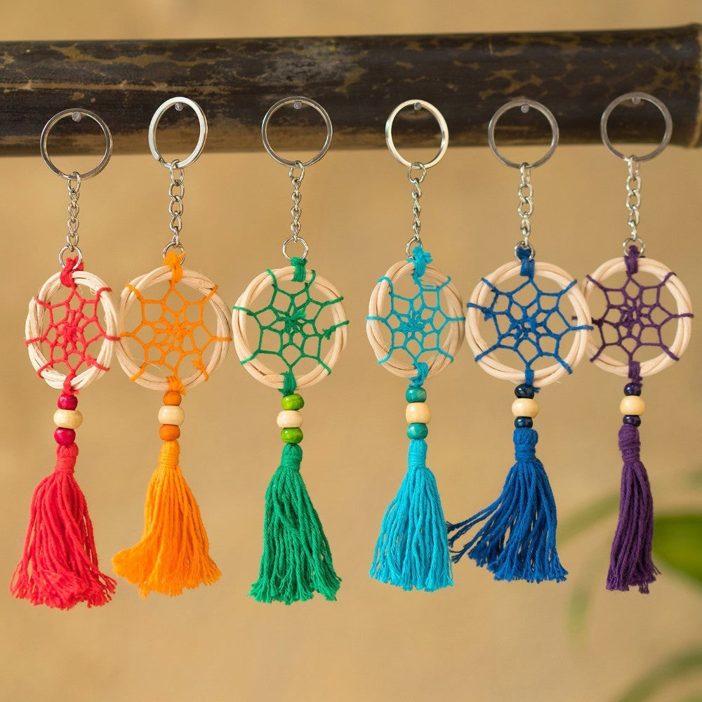 Dreamcatcher & Tassel Keyring | Fair Trade | Single | Mini Gift | Cracker Filler