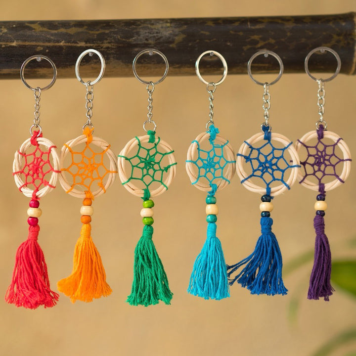 Dreamcatcher & Tassel Keyring | Fair Trade | Single | Mini Gift | Cracker Filler
