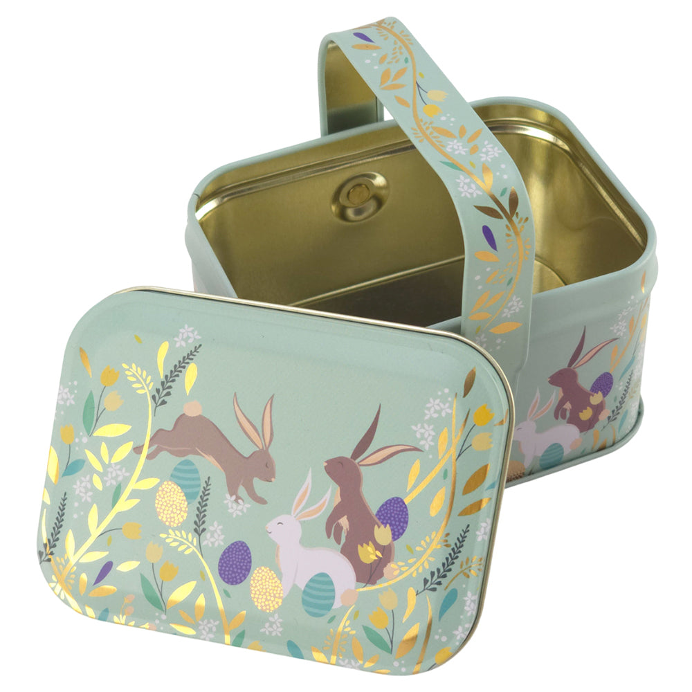 Sara Miller | Fillable Easter Basket Style Tin with Handle | Lovely Gift Idea