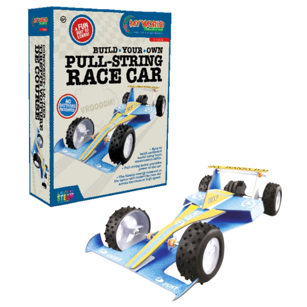 Build Your Own Pull String Race Car - Kids Craft Gift