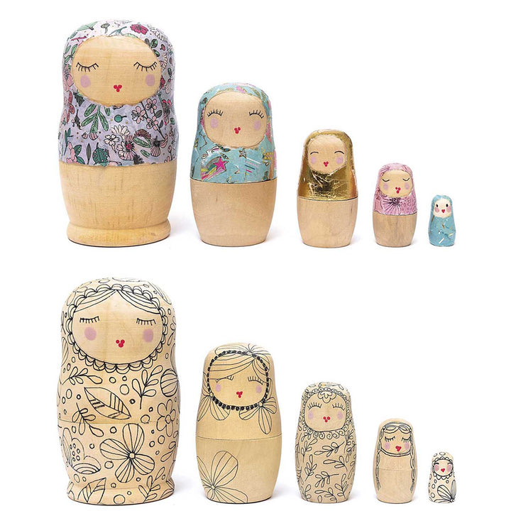 Paint Your Own Wooden Russian Doll Set | Set of 5