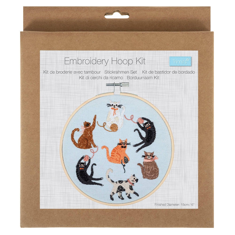 It's a Cats Life! | Complete Embroidery Kit with Hoop | 15cm Wide