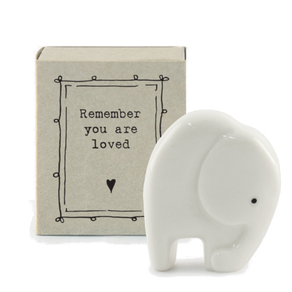 Mini Ceramic Elephant Ornament in a Gift Box | Cracker Filler Gifts
