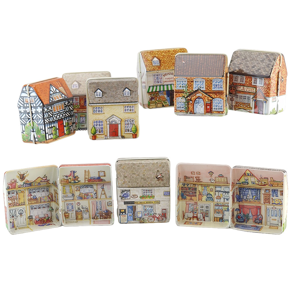 Pretty Little Cottage Tin | Printed Inside & Outside | Mini Gift | Cracker Filler