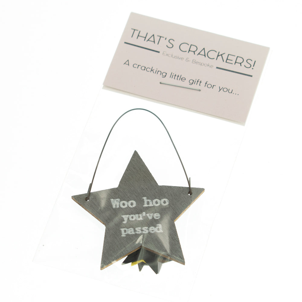Woo Hoo You've Passed Mini Star Hanger & Confetti - Cracker Filler Gift Bag