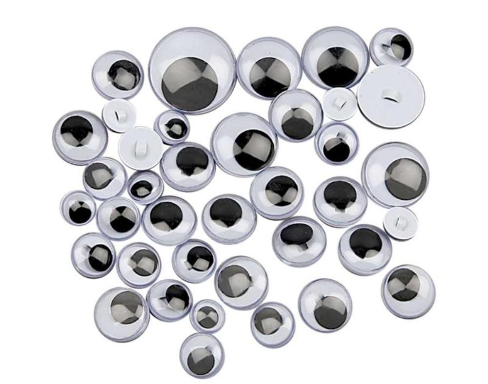 24 Assorted Sew On Craft Googly Eyes| Wiggly Wobbly Eyes