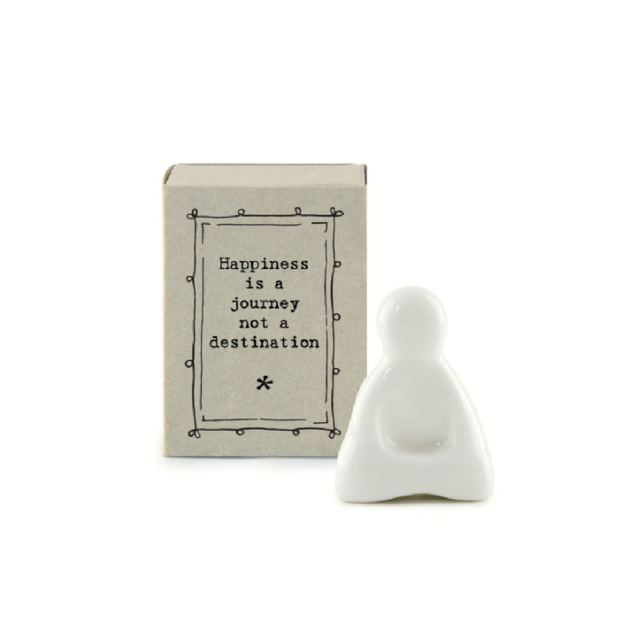 Mini Ceramic Little Buddha Ornament 'Happiness Is A Journey Not A Destination' | Cracker Filler Gifts