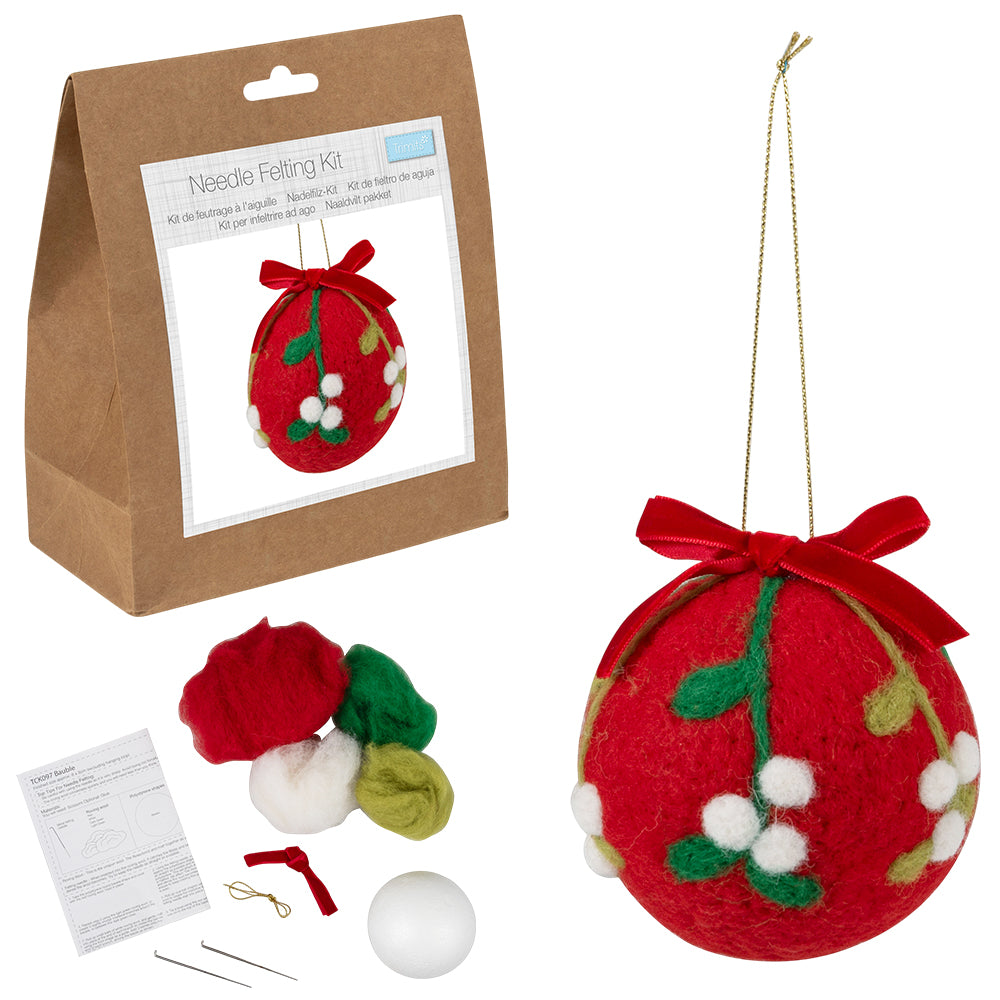 Christmas Mistletoe Bauble | Needle Felting Complete Craft Kit