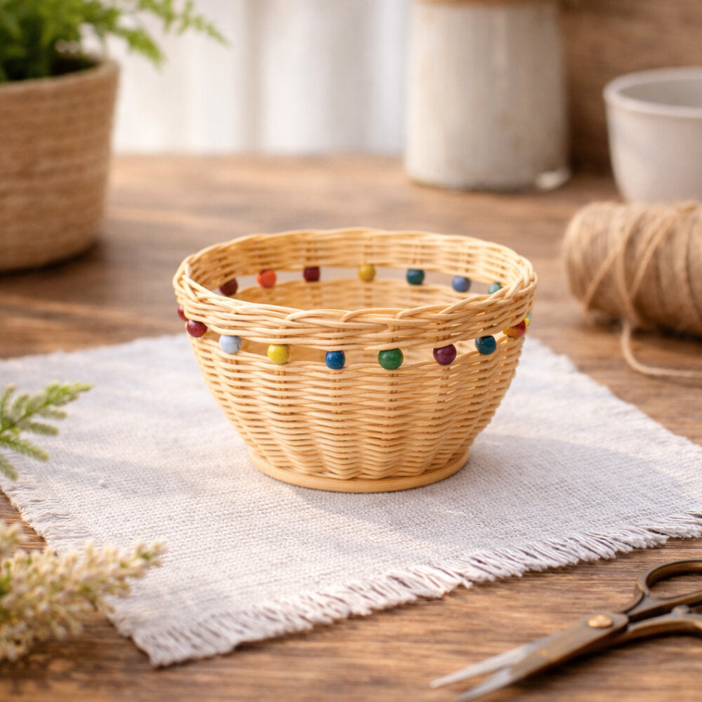 Basket Making Kit with Beads | Rattan Basket Craft Kit