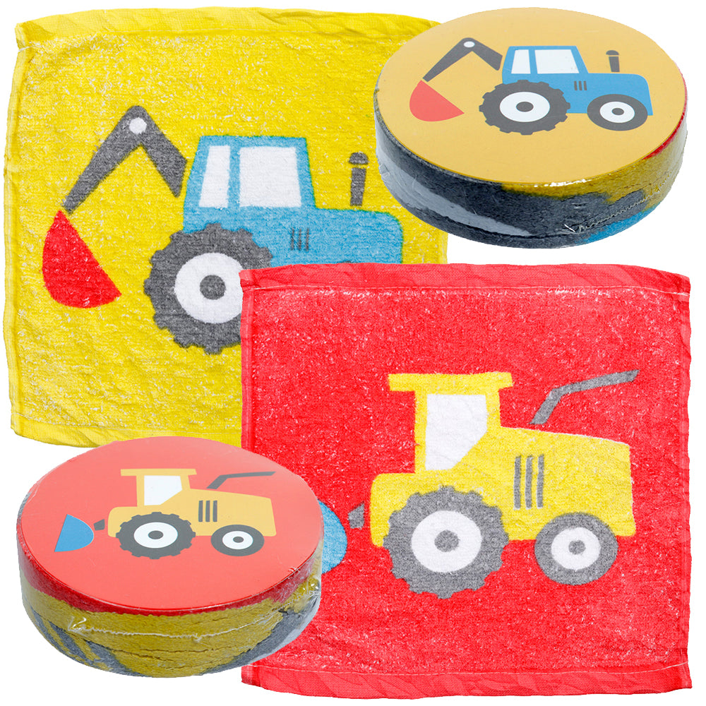 Little Tractors | Compressed Flannel | Mini Gift | Cracker Filler