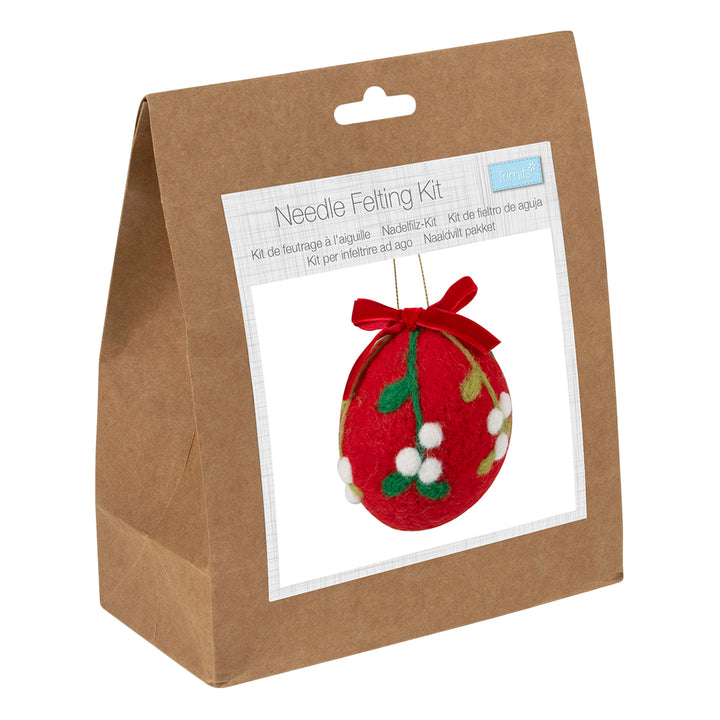 Christmas Mistletoe Bauble | Needle Felting Complete Craft Kit