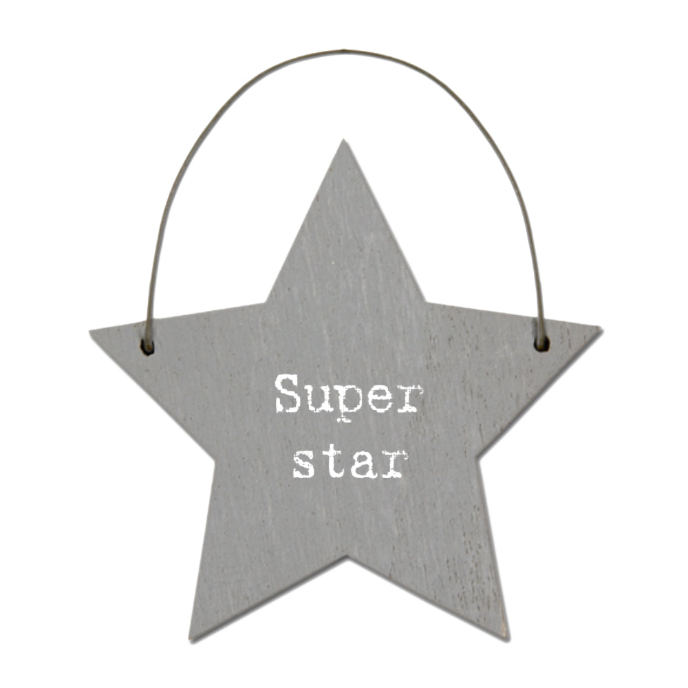 Mini Grey Wooden Hanging Heart | Super Star | Cracker Filler Gift