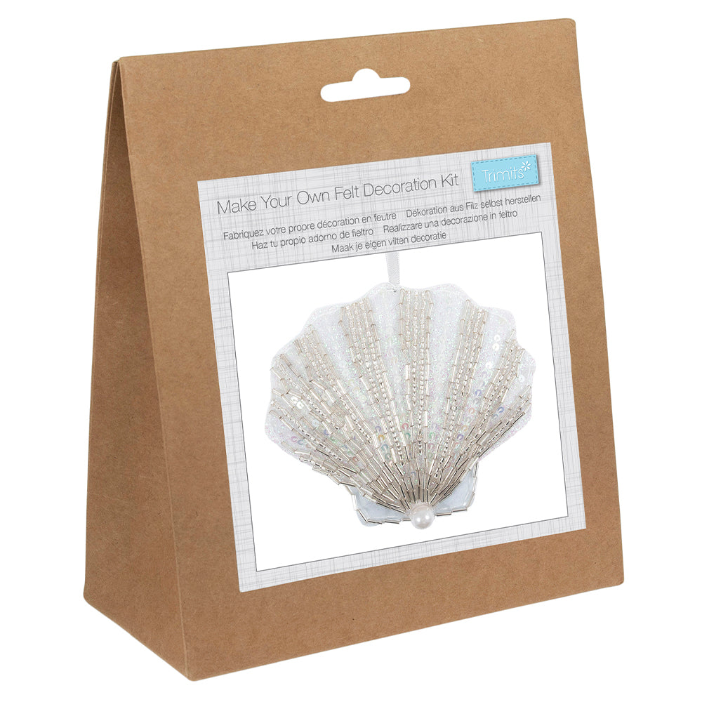 Beaded Shell Decoration | Mini Felt Sewing Kit | Complete Craft Kit