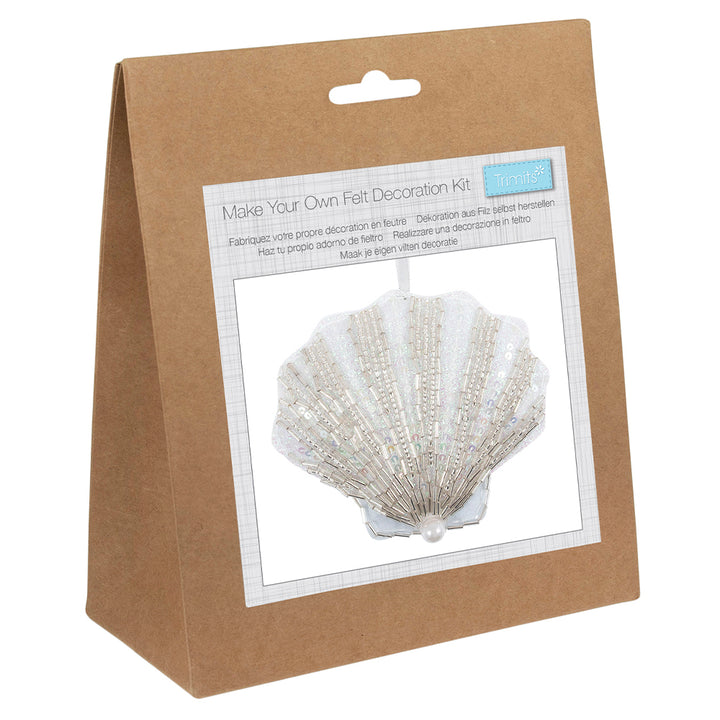 Beaded Shell Decoration | Mini Felt Sewing Kit | Complete Craft Kit