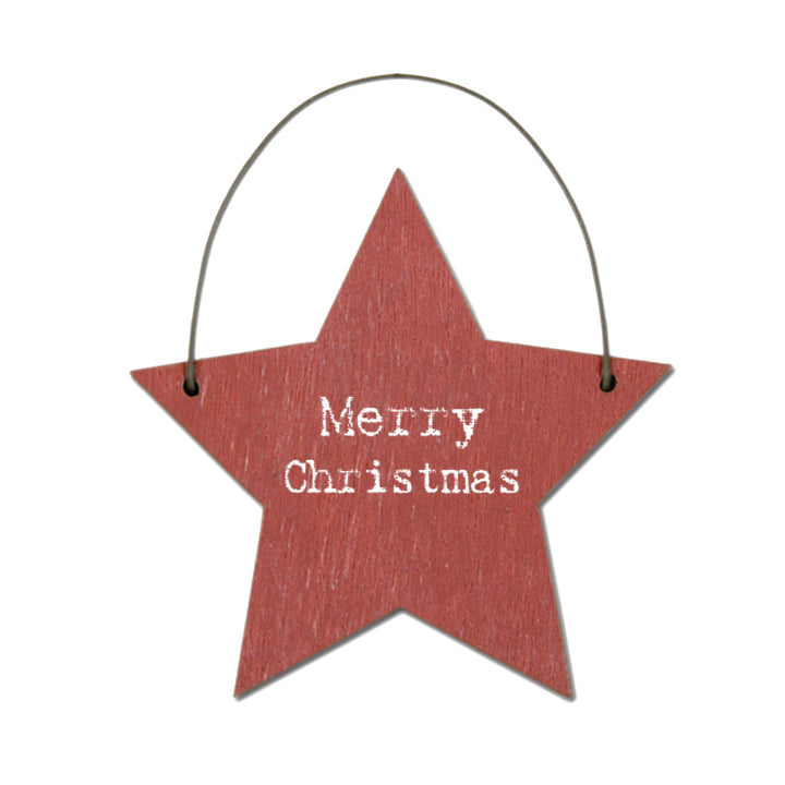 Merry Christmas - Mini Wooden Hanging Star - Cracker Filler Gift