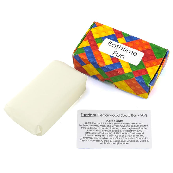 Bathtime Fun | Zanzibar &amp; Cedarwood | 20g Travel Soap Bar | Cracker Filler